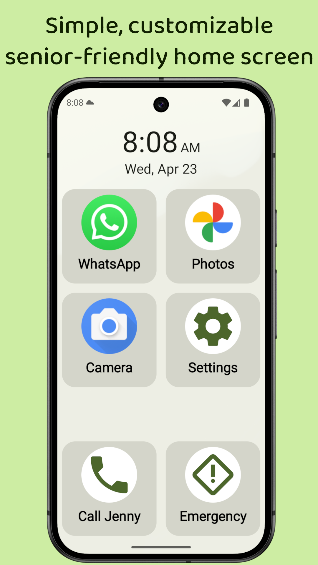 Screen shot of Android app on elderly loved one's phone
